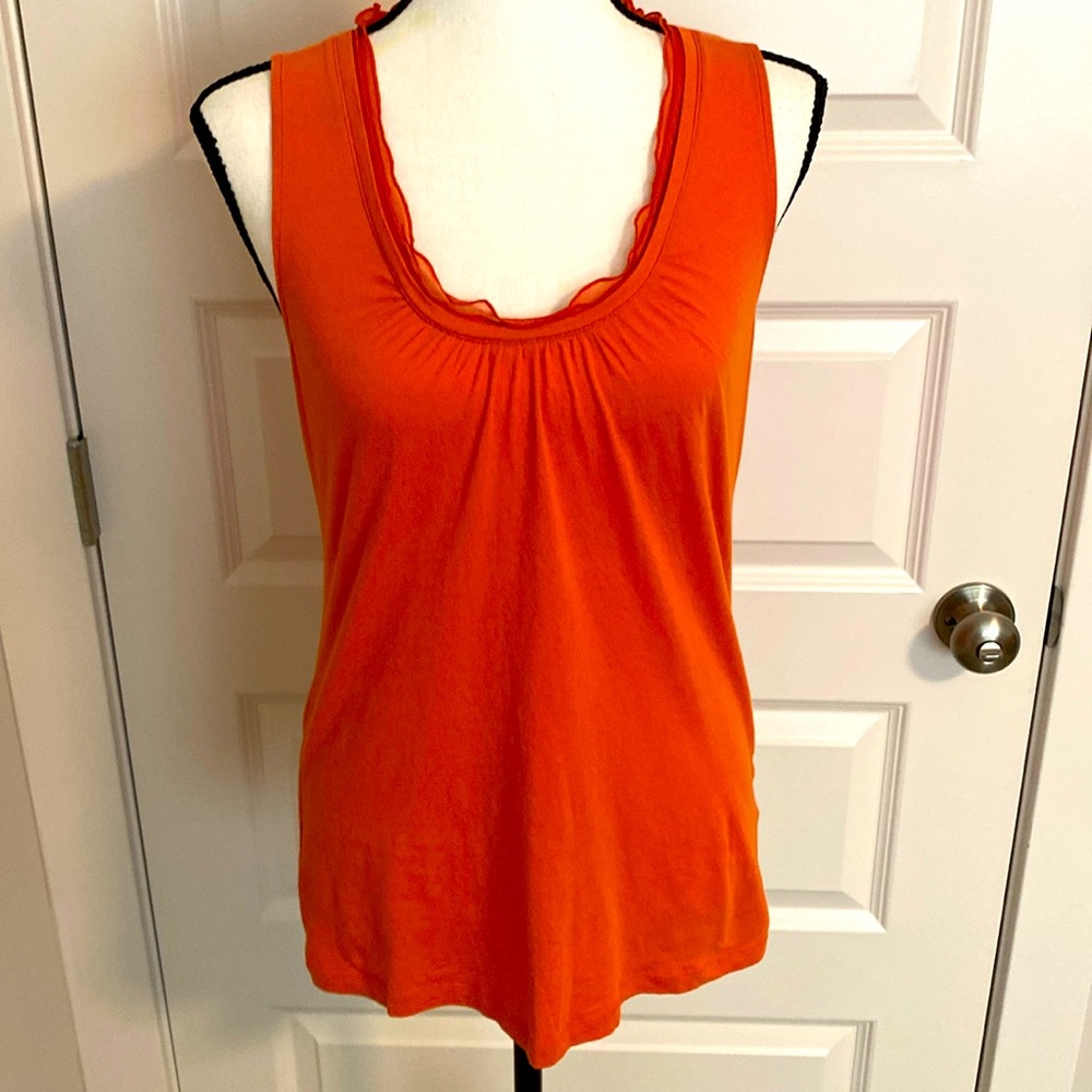 Banana Republic| Orange scoop neck sleeveless top. Measurements in pictures
